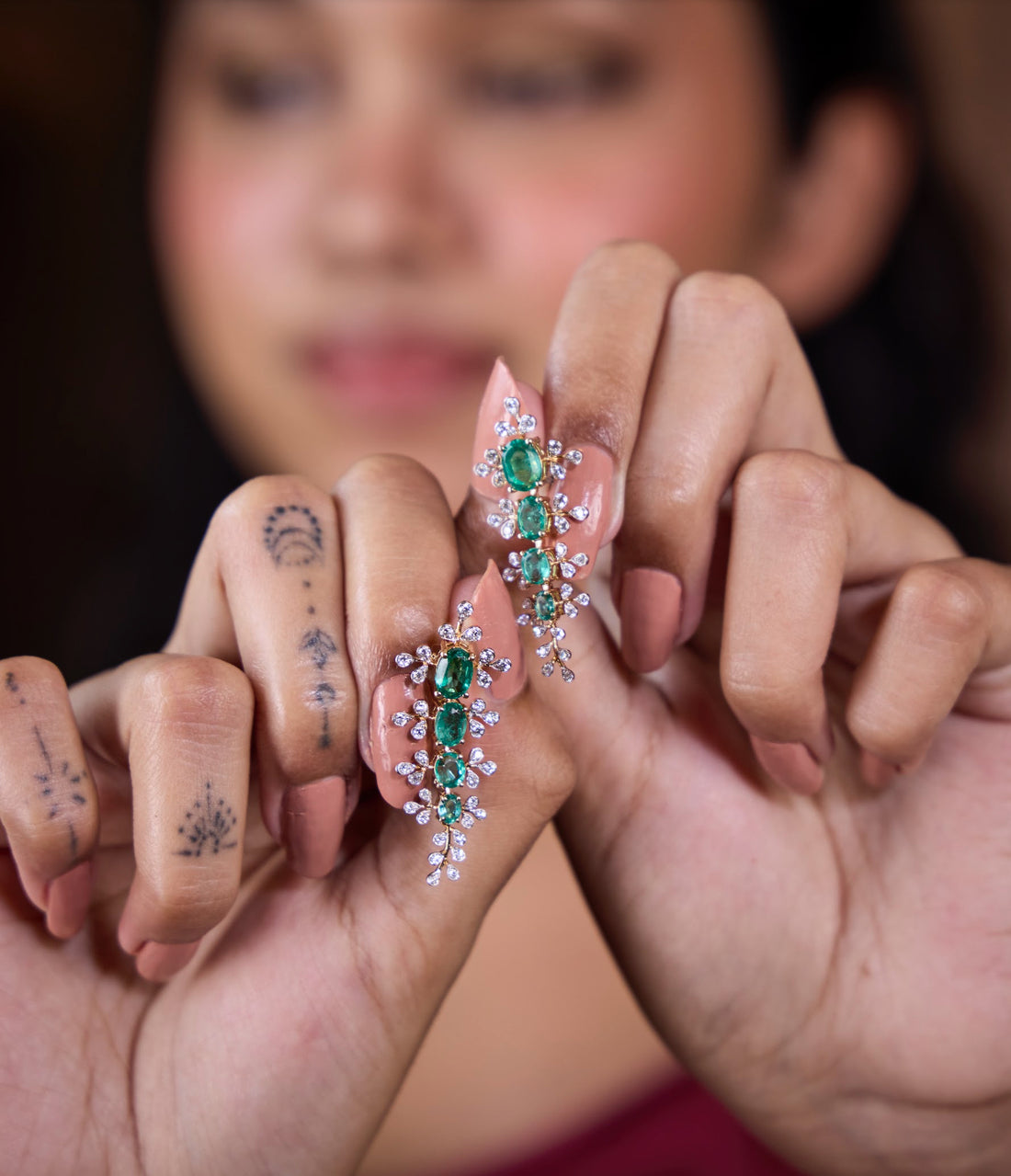 Cocktail Emerald Earrings