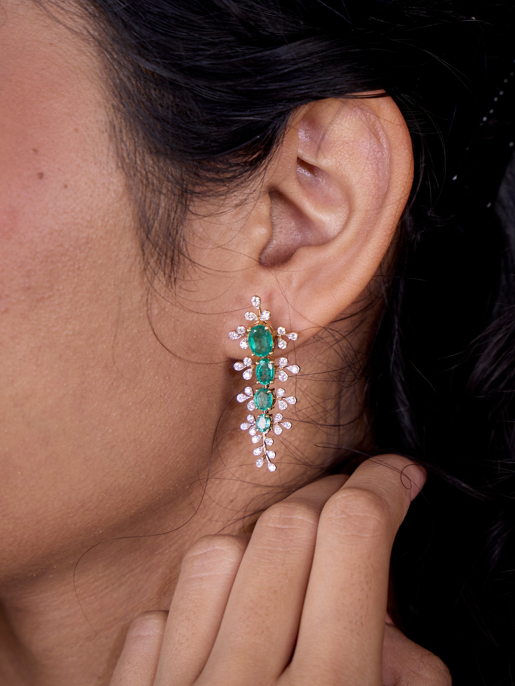 Cocktail Emerald Earrings