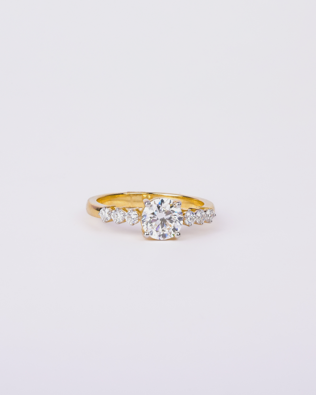 Solitire Petal Embrace Ring