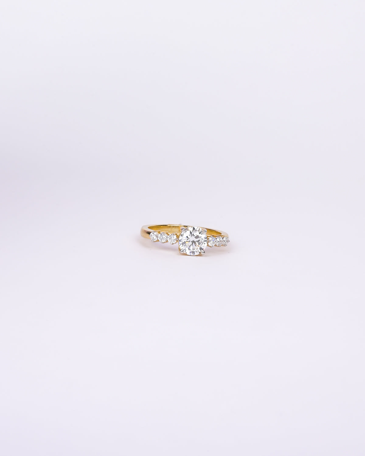 Solitire Petal Embrace Ring